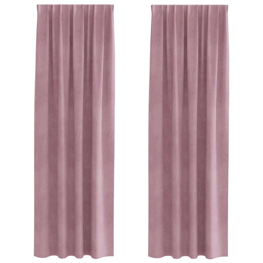 Rideaux occultants 2 pcs Rose foncé 140 x 225 cm Velours - 2