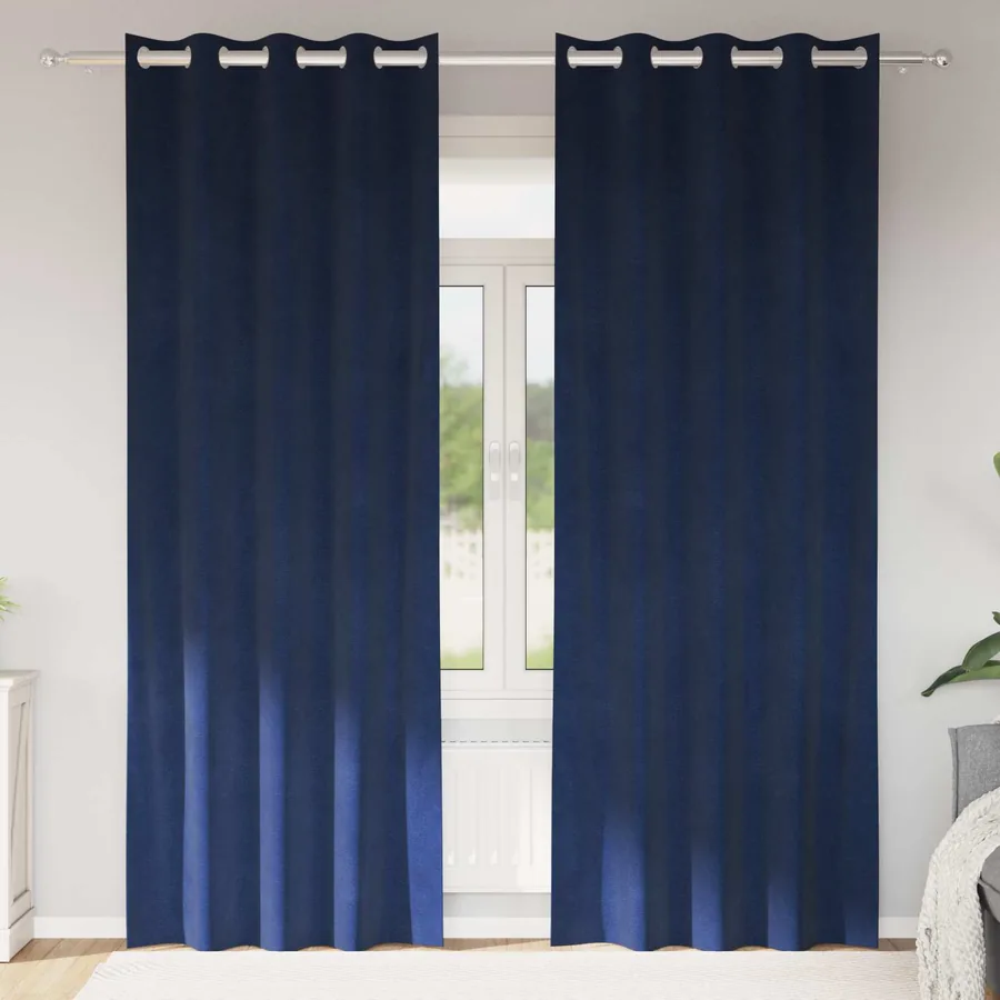 Rideaux occultants 2 pcs Bleu foncé 140 x 260 cm Velours