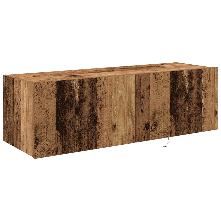 Meuble TV mural avec LED 2 pcs Bois ancien 100 x 35 x 31 cm - 6