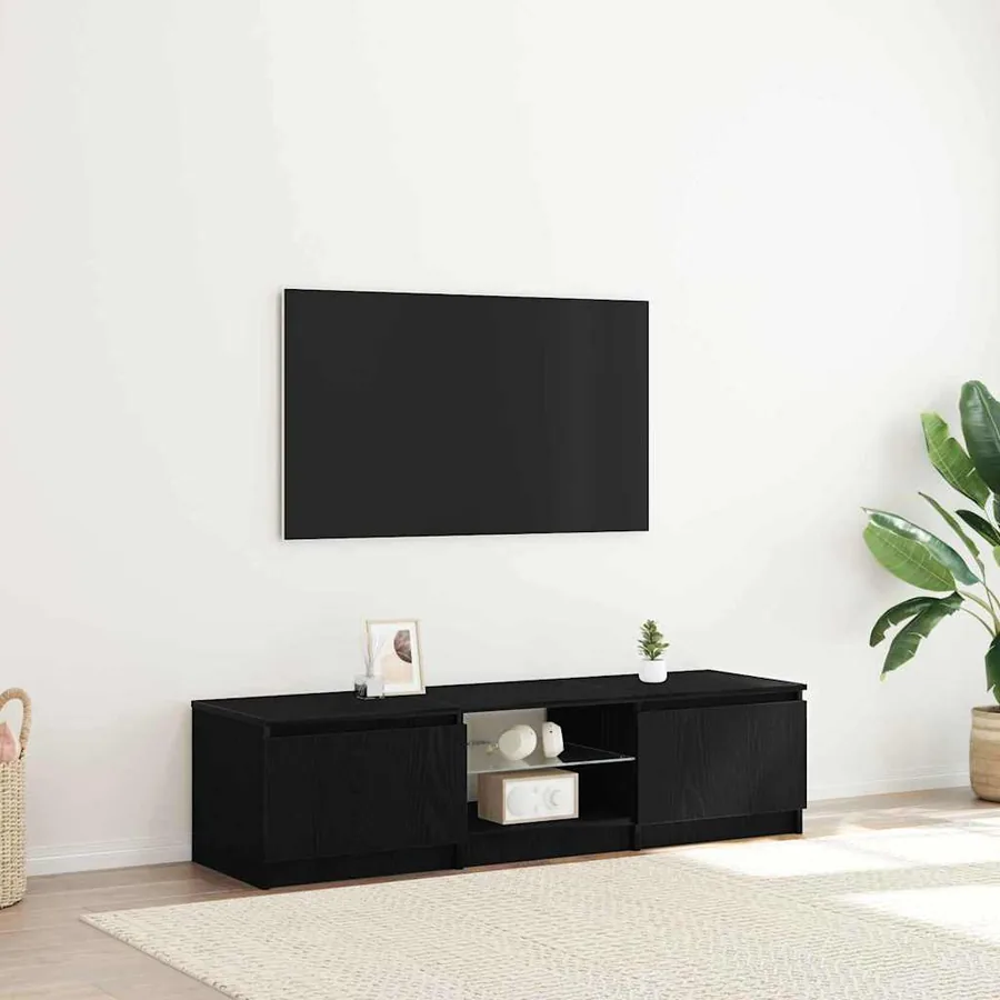 Meuble TV Chêne noir 140 x 38,5 x 36 cm Bois d'ingénierie