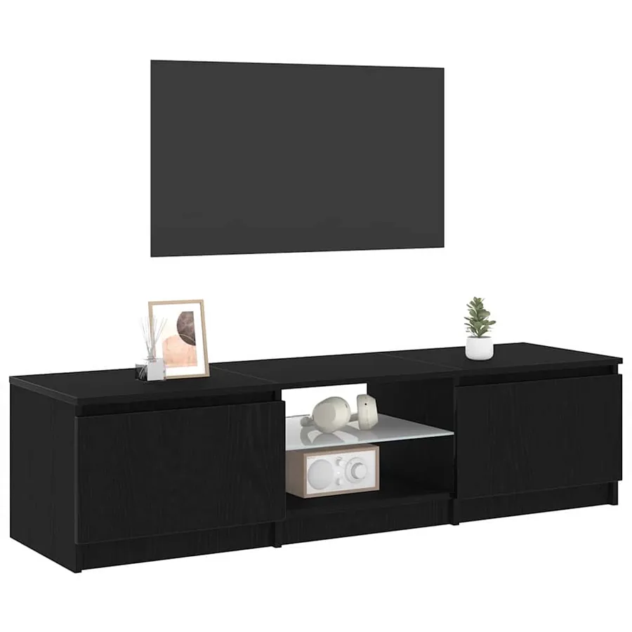 Meuble TV Chêne noir 140 x 38,5 x 36 cm Bois d'ingénierie - 3