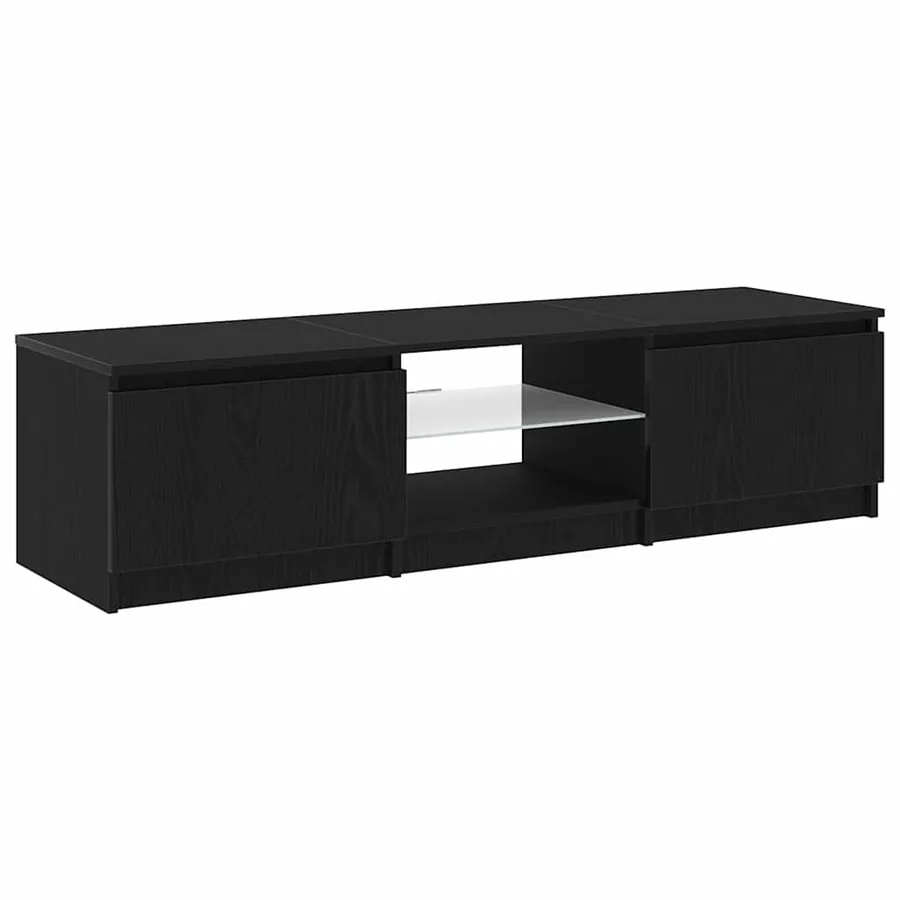 Meuble TV Chêne noir 140 x 38,5 x 36 cm Bois d'ingénierie - 4