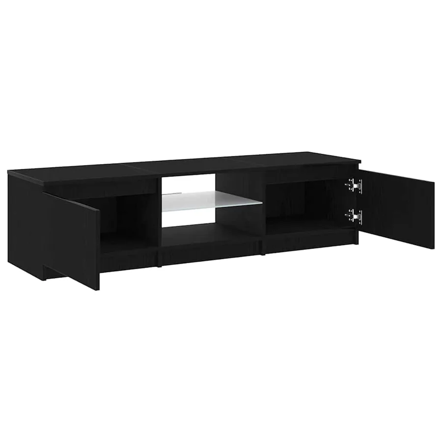Meuble TV Chêne noir 140 x 38,5 x 36 cm Bois d'ingénierie - 5