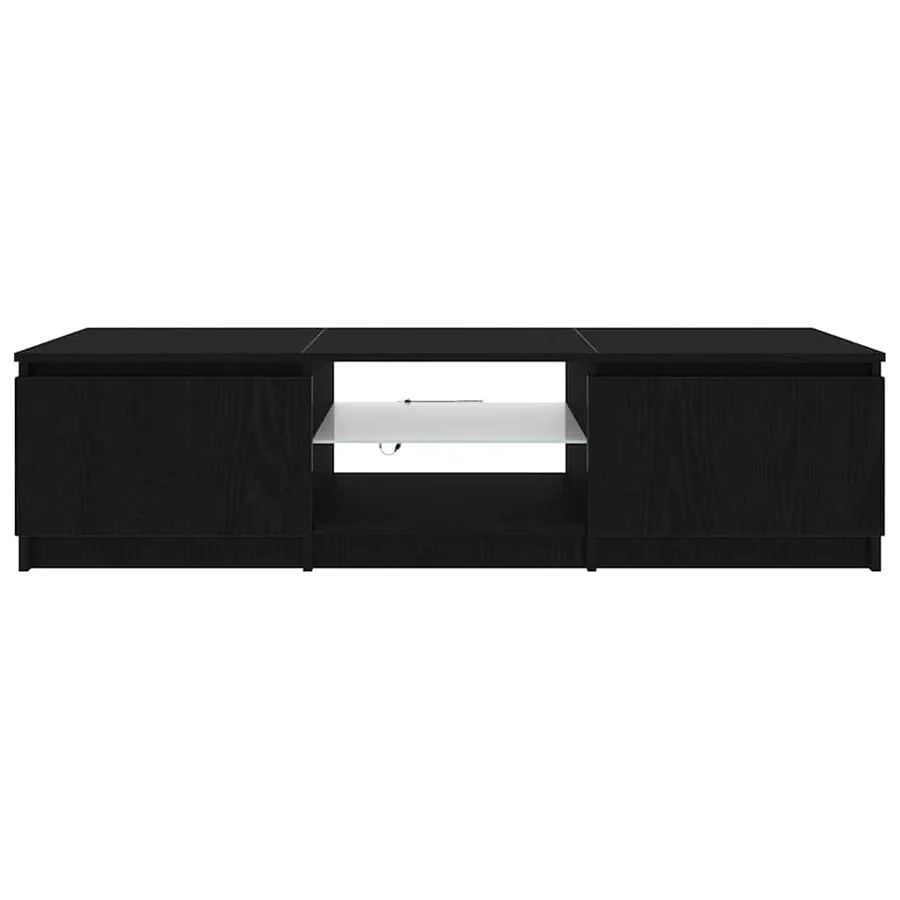 Meuble TV Chêne noir 140 x 38,5 x 36 cm Bois d'ingénierie - 6