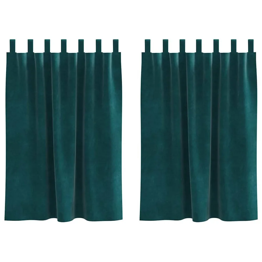 Rideaux occultants 2 pcs Vert foncé 140 x 140 cm Velours - 2