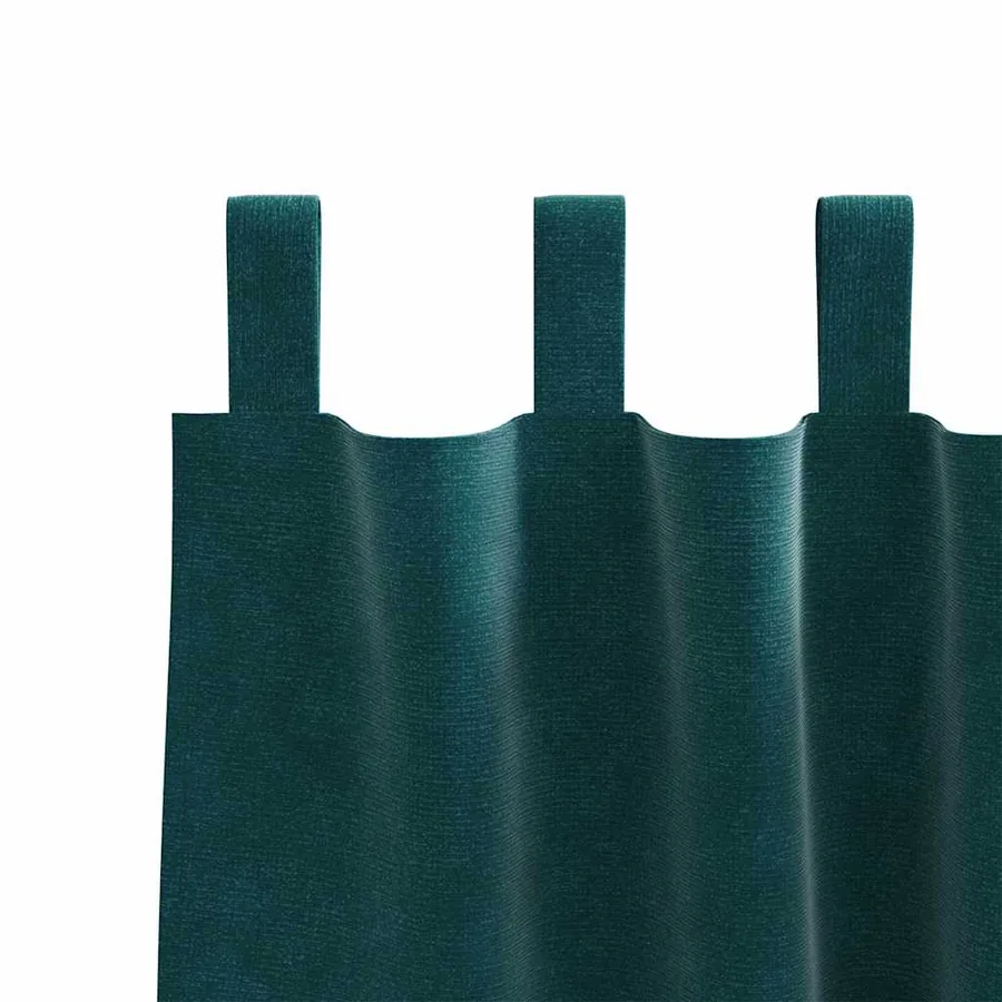 Rideaux occultants 2 pcs Vert foncé 140 x 140 cm Velours - 5