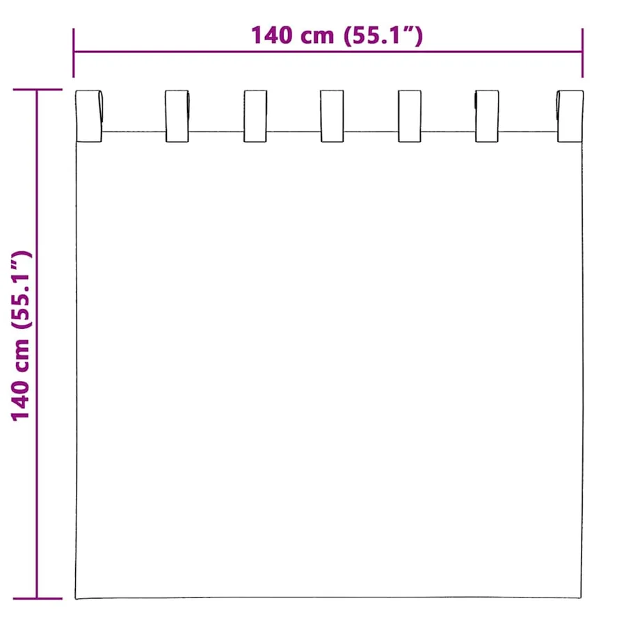 Rideaux occultants 2 pcs Vert foncé 140 x 140 cm Velours - 8