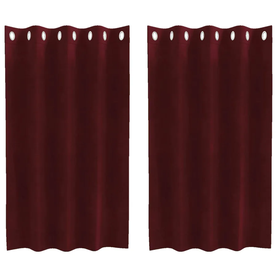 Rideaux occultants 2 pcs Bordeaux 140 x 140 cm Velours - 2