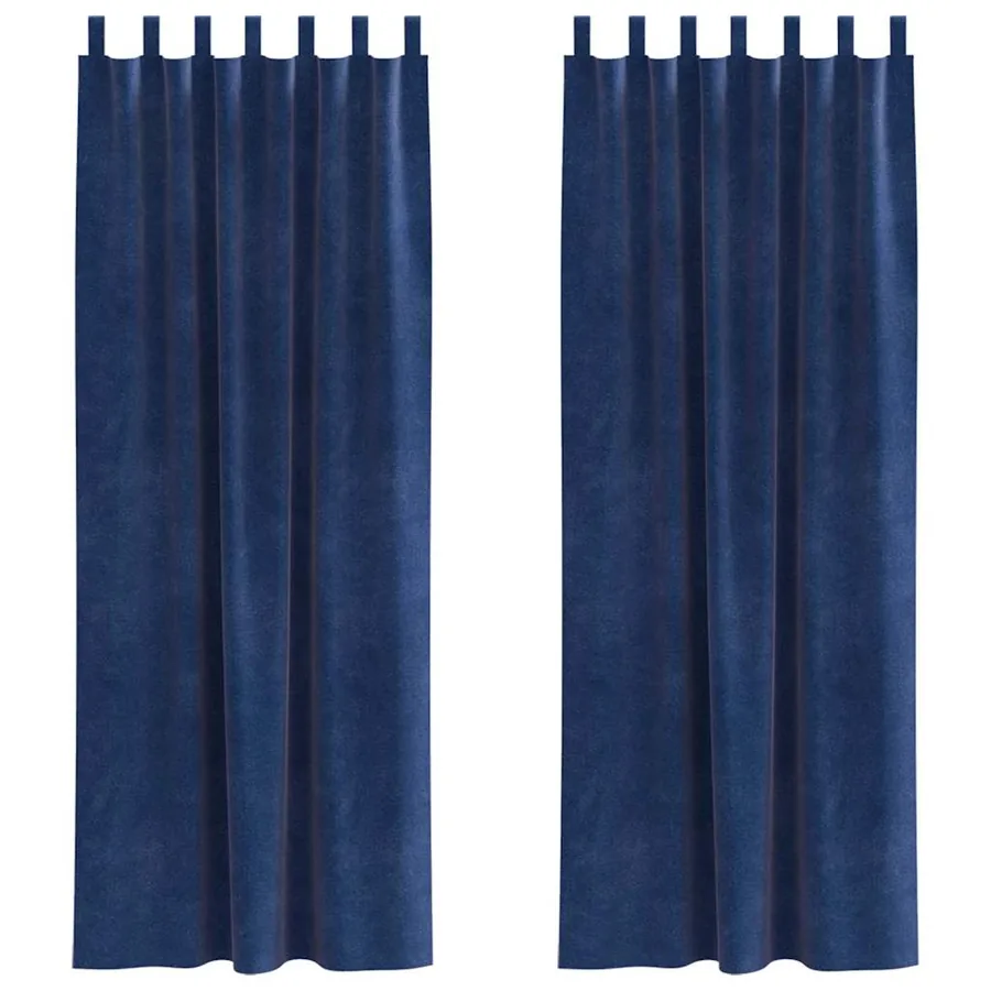 Rideaux occultants 2 pcs Bleu foncé 140 x 260 cm Velours - 2