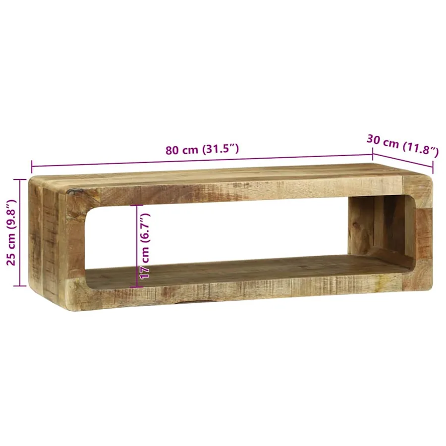 Meuble TV Marron 80 x 30 x 25 cm Bois de manguier massif - 11