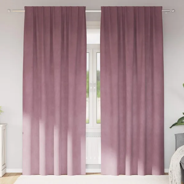 Rideaux occultants 2 pcs Rose foncé 140 x 260 cm Velours