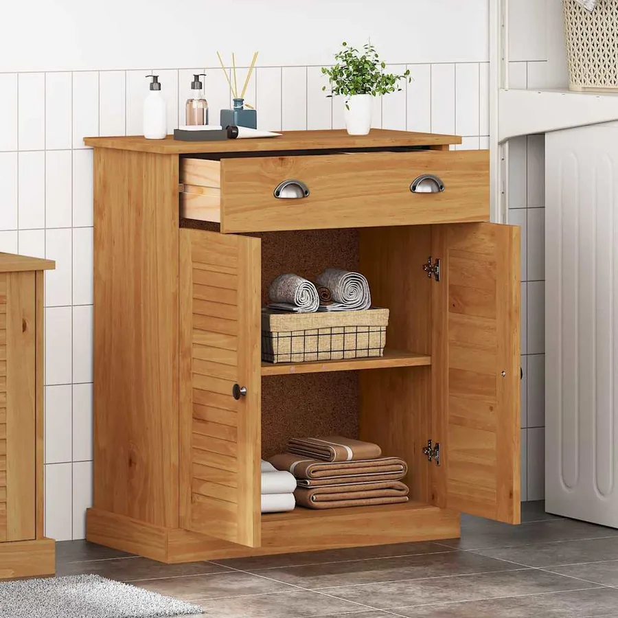 Armoire de salle de bain avec porte VIGO Marron et Marron Miel - 4