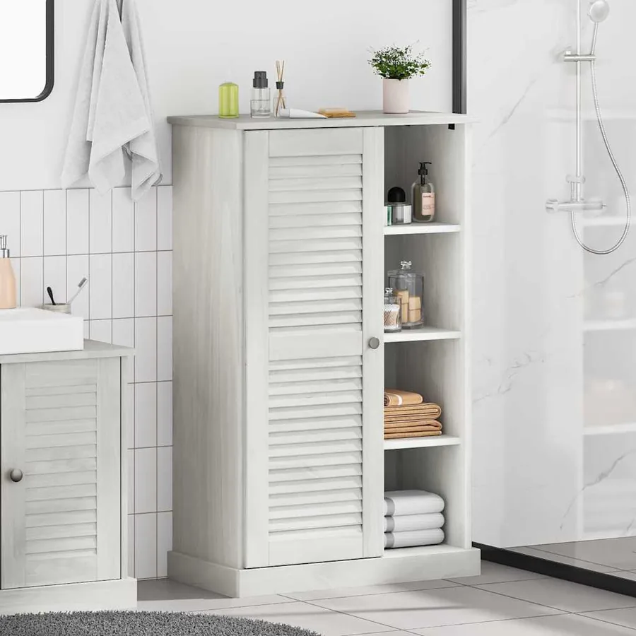 Armoire de salle de bain avec porte VIGO Blanc et Blanc Antique