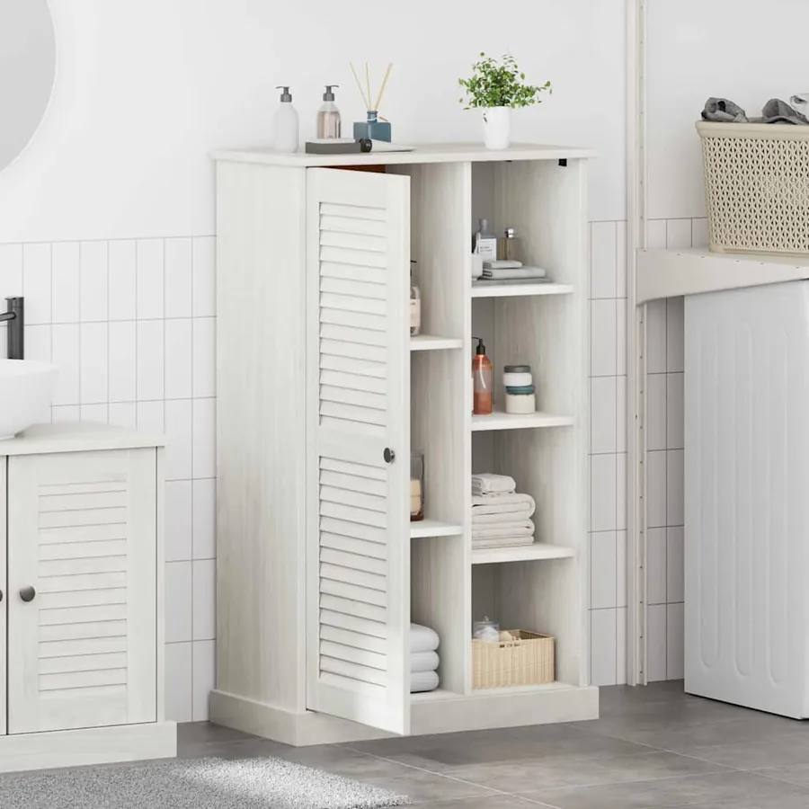 Armoire de salle de bain avec porte VIGO Blanc et Blanc Antique - 4