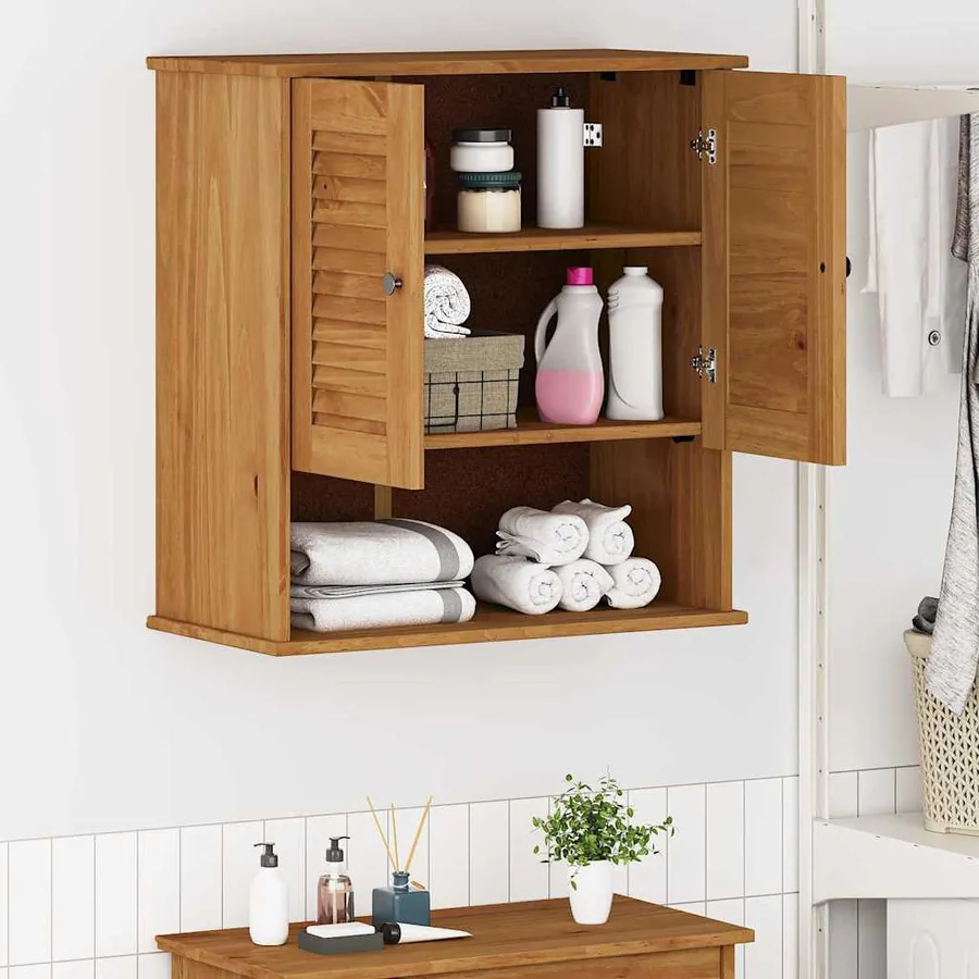 Armoire de salle de bain avec porte VIGO Marron et Marron Miel - 4