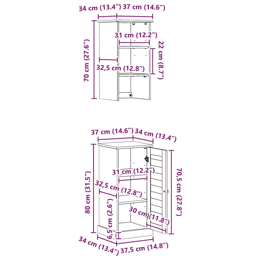Ensemble de mobilier de salle de bain avec étagère VIGO 2 pcs - 11