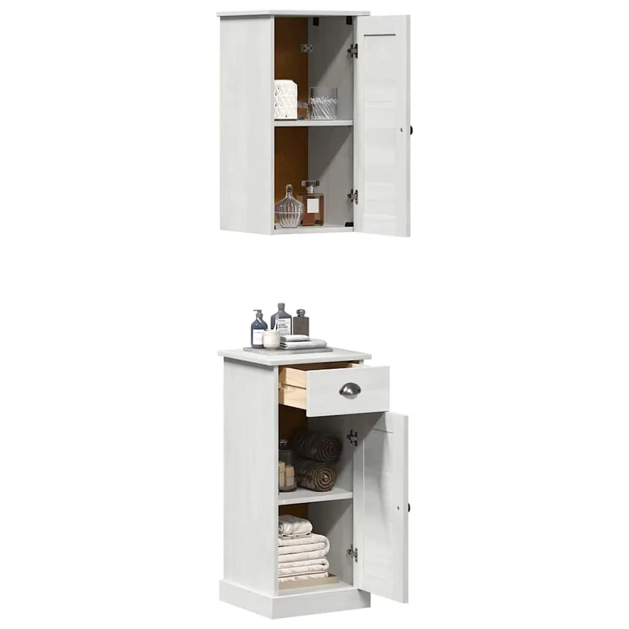 Armoire de salle de bain VIGO 2 pcs Blanc et Blanc Antique - 3