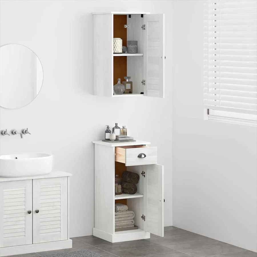 Armoire de salle de bain VIGO 2 pcs Blanc et Blanc Antique - 4