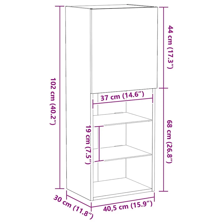 Ensemble meuble TV 40,5 x 30 x 102 cm Chêne artisanal - 15