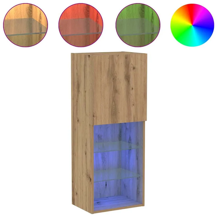 Ensemble meuble TV 40,5 x 30 x 102 cm Chêne artisanal - 4