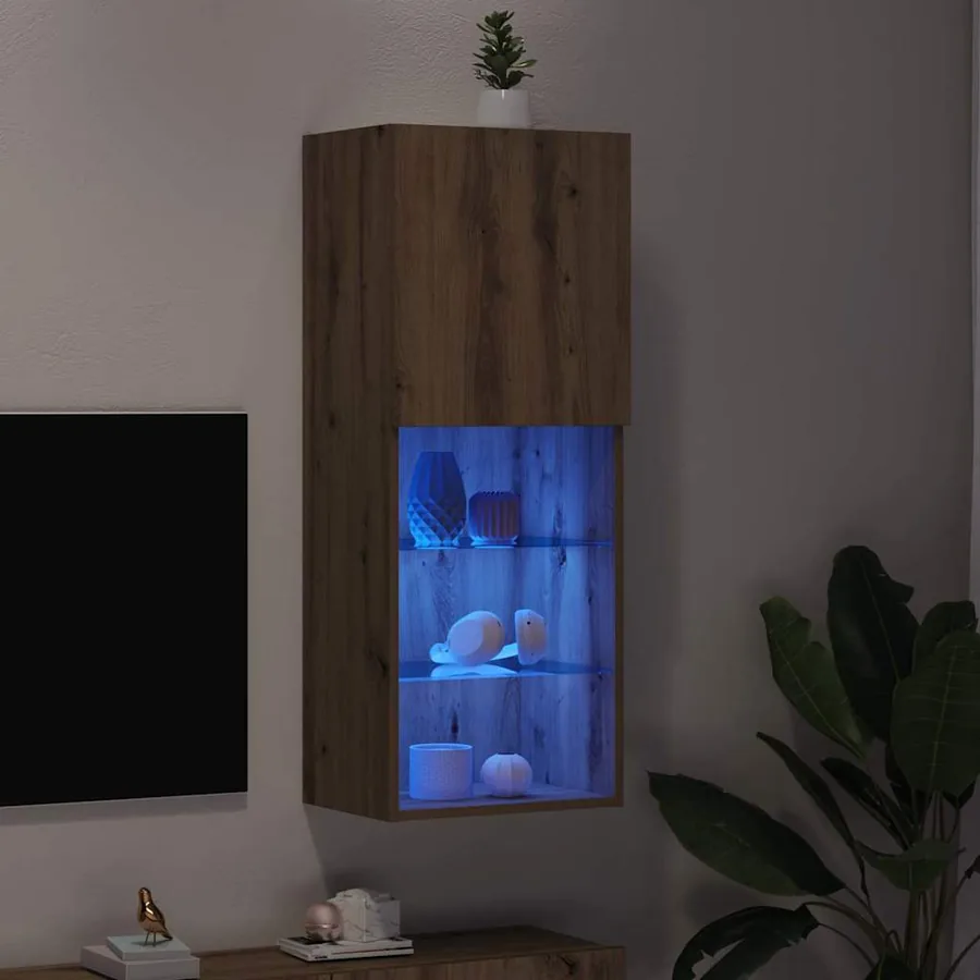 Ensemble meuble TV 40,5 x 30 x 102 cm Chêne artisanal - 5