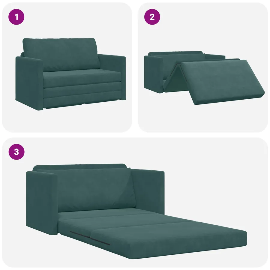 Canapé-Lit Vert foncé 124 x 71 x 78 cm Velours - 10