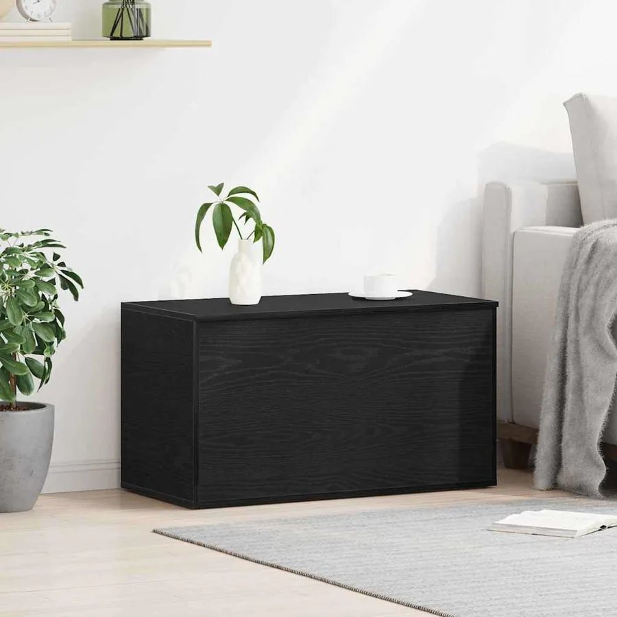 Boîte de Rangement Chêne noir 84 x 42 x 46 cm Bois d'ingénierie - 4