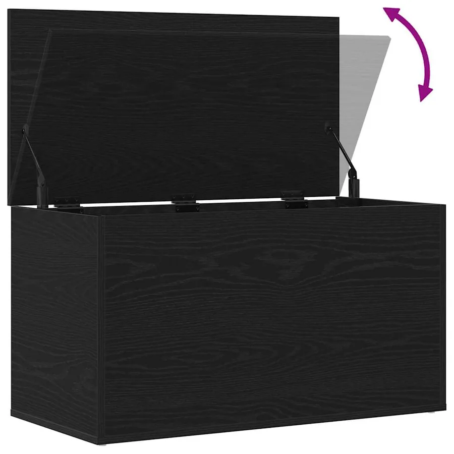 Boîte de Rangement Chêne noir 84 x 42 x 46 cm Bois d'ingénierie - 8