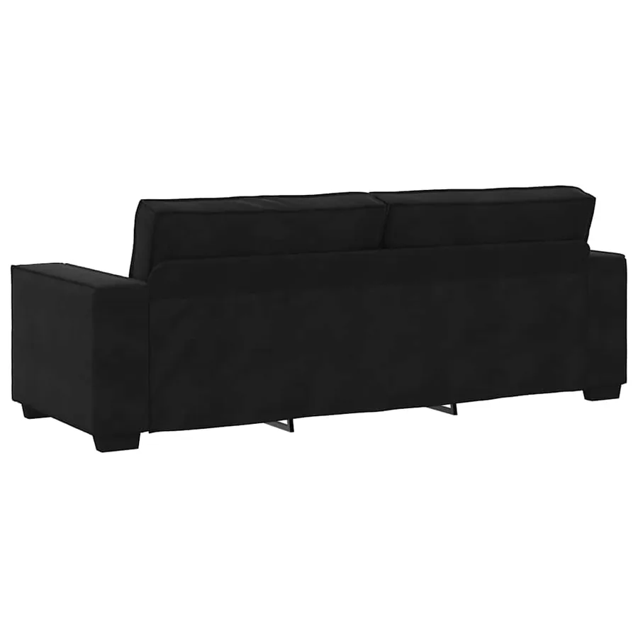 Ensemble canapé 2 pcs avec coussins velours noir - 7