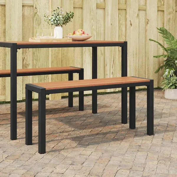 Banc de jardin Marron 100 x 28 x 45cm Acier