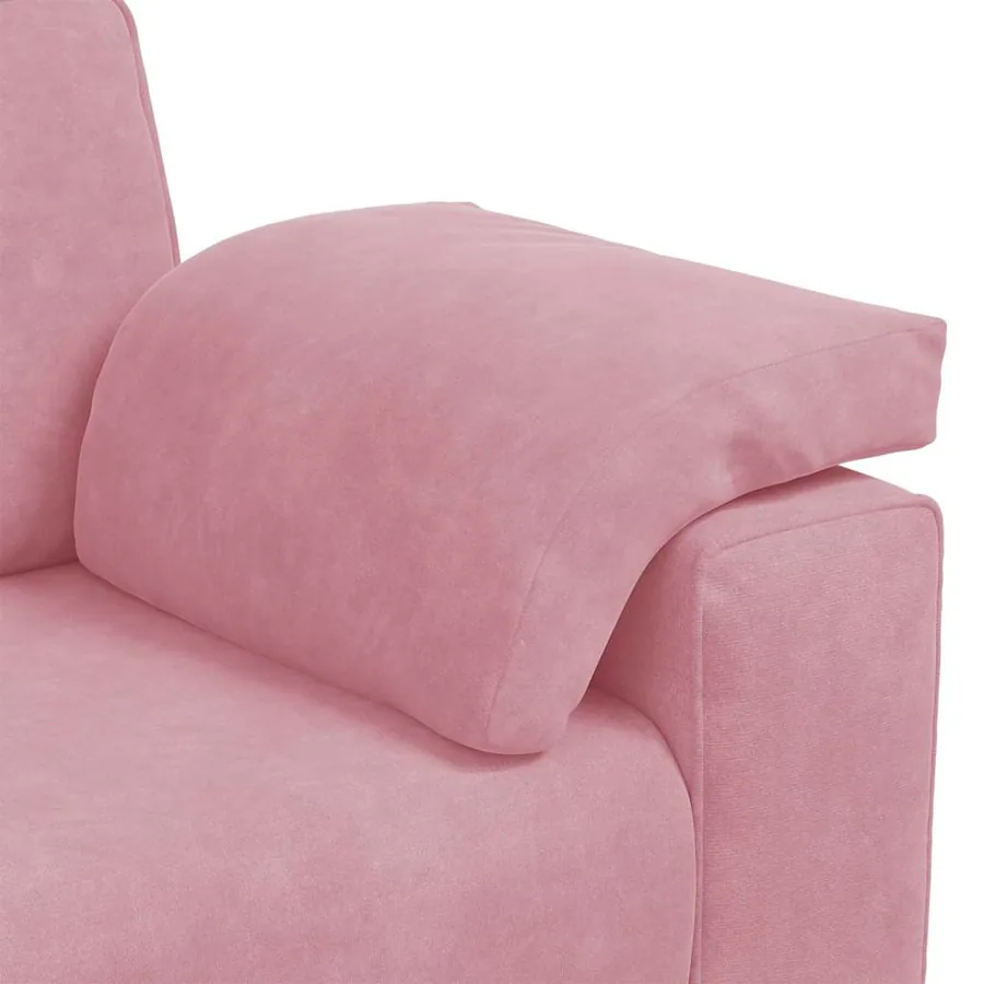 Canapé 3 places rose 220x77x82 cm velours - 7