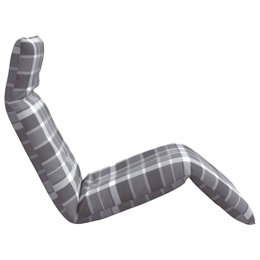 Transat pliant en tissu Oxford à carreaux gris 175 x 54 x 8,5 cm - 5