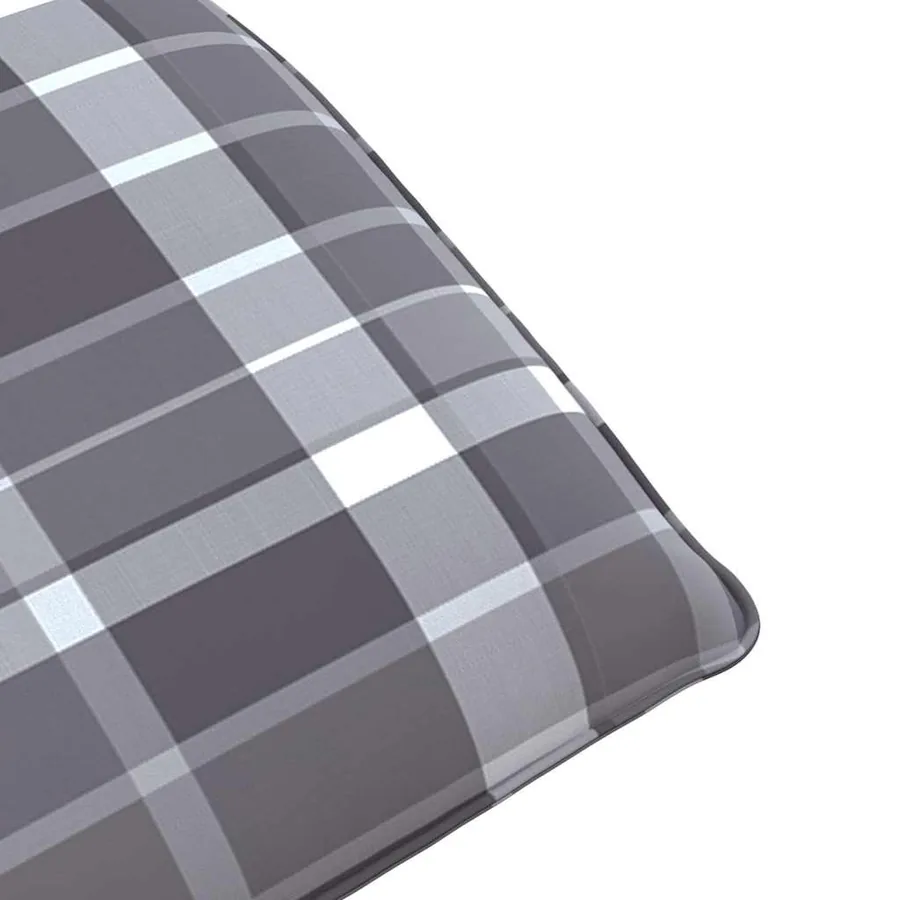 Transat pliant en tissu Oxford à carreaux gris 175 x 54 x 8,5 cm - 9