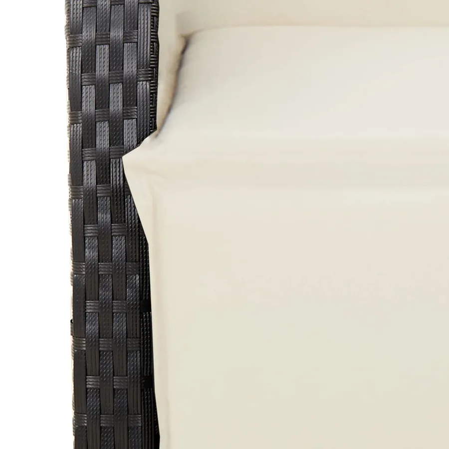 Ensemble à manger de jardin coussins 7pcs Noir Résine tressée - 6