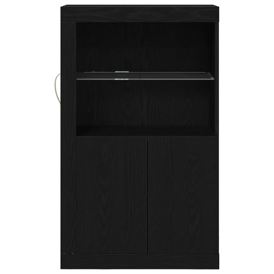 Buffet LED Chêne noir 60,5 x 37 x 100 cm Bois d'ingénierie - 6
