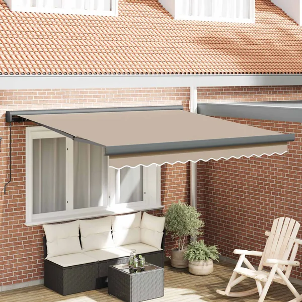 Auvent rétractable Beige 300 x 250 cm Toile et Aluminium