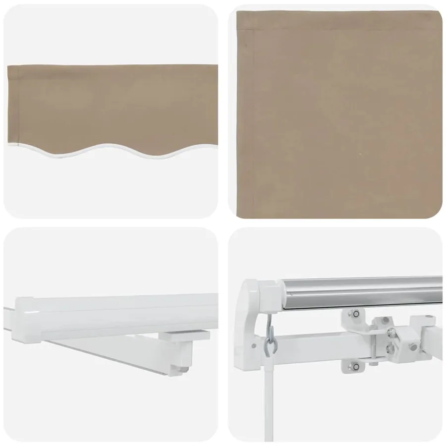 Auvent rétractable Beige 500 × 350 cm Tissu et Aluminium - 11