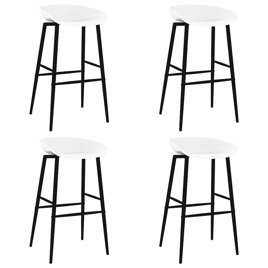 Chaises de bar lot de 4 blanc