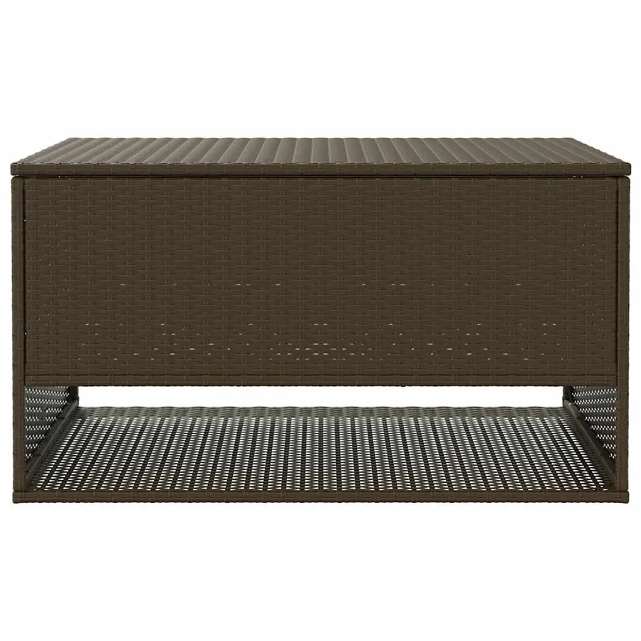 Coffre à coussins d'extérieur marron 100x55x55,5 cm polyrotin - 4