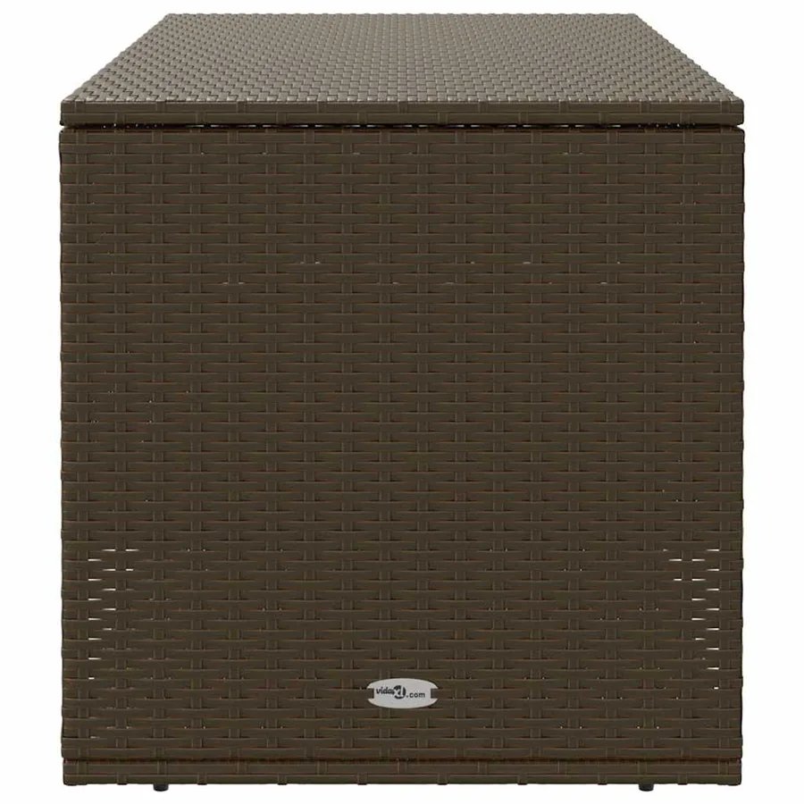 Coffre à coussins d'extérieur marron 100x55x55,5 cm polyrotin - 5