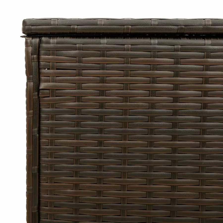 Coffre à coussins d'extérieur marron 100x55x55,5 cm polyrotin - 9
