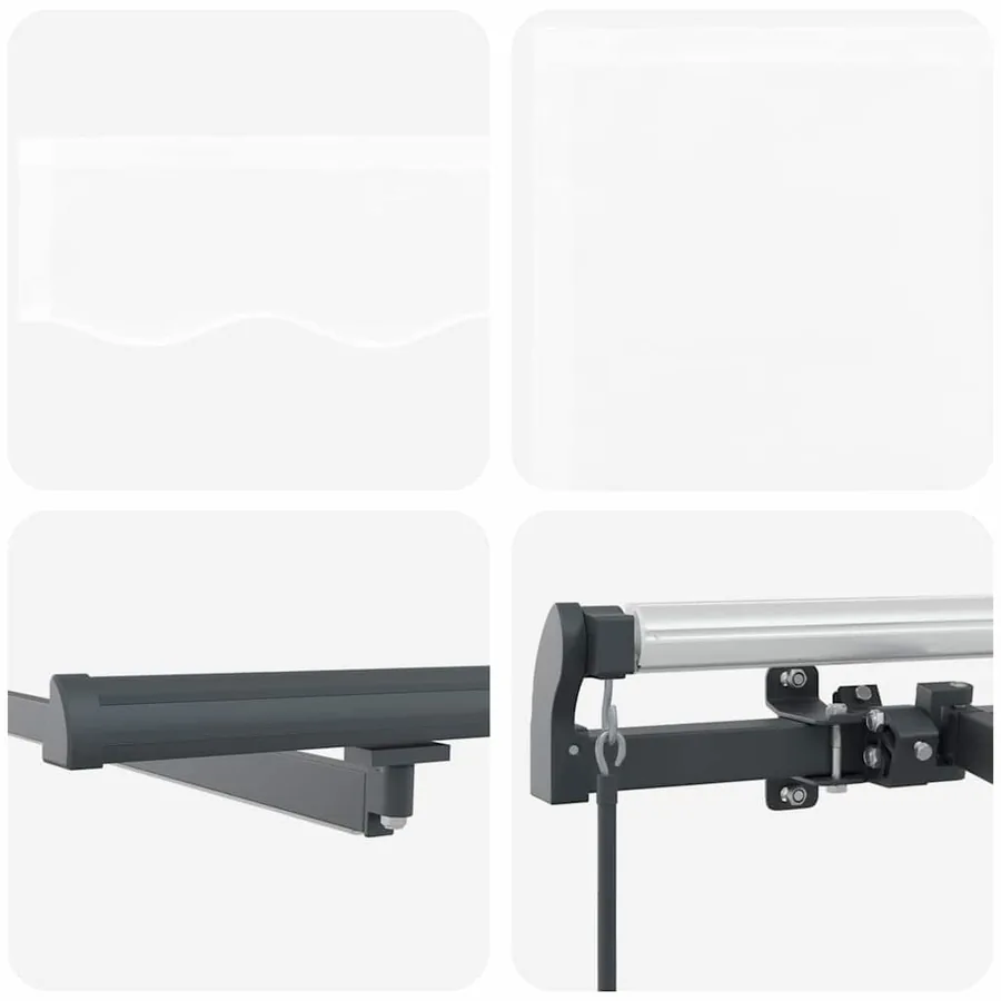 Auvent rétractable Blanc 400 × 350 cm Tissu et Aluminium - 10