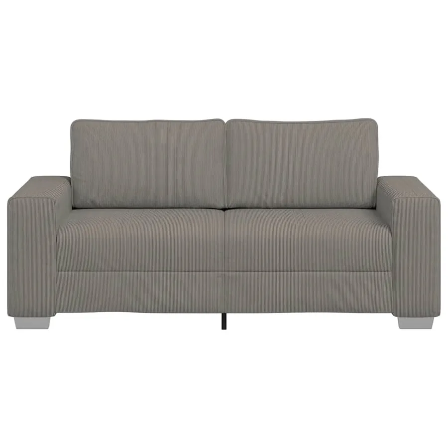 Canapé deux places gris clair 180 x 77 x 82 cm en tissu velours côtelé - 4