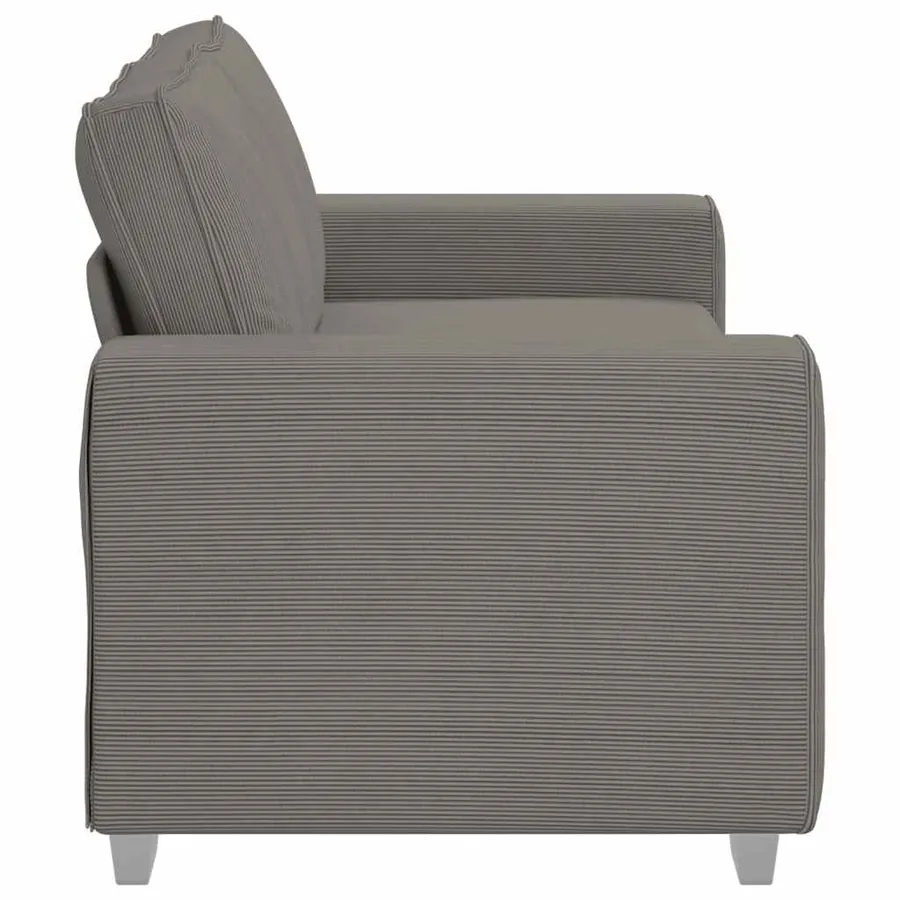 Canapé deux places gris clair 180 x 77 x 82 cm en tissu velours côtelé - 5