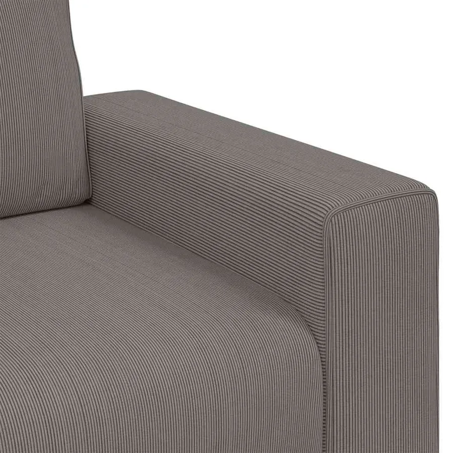 Canapé deux places gris clair 180 x 77 x 82 cm en tissu velours côtelé - 7
