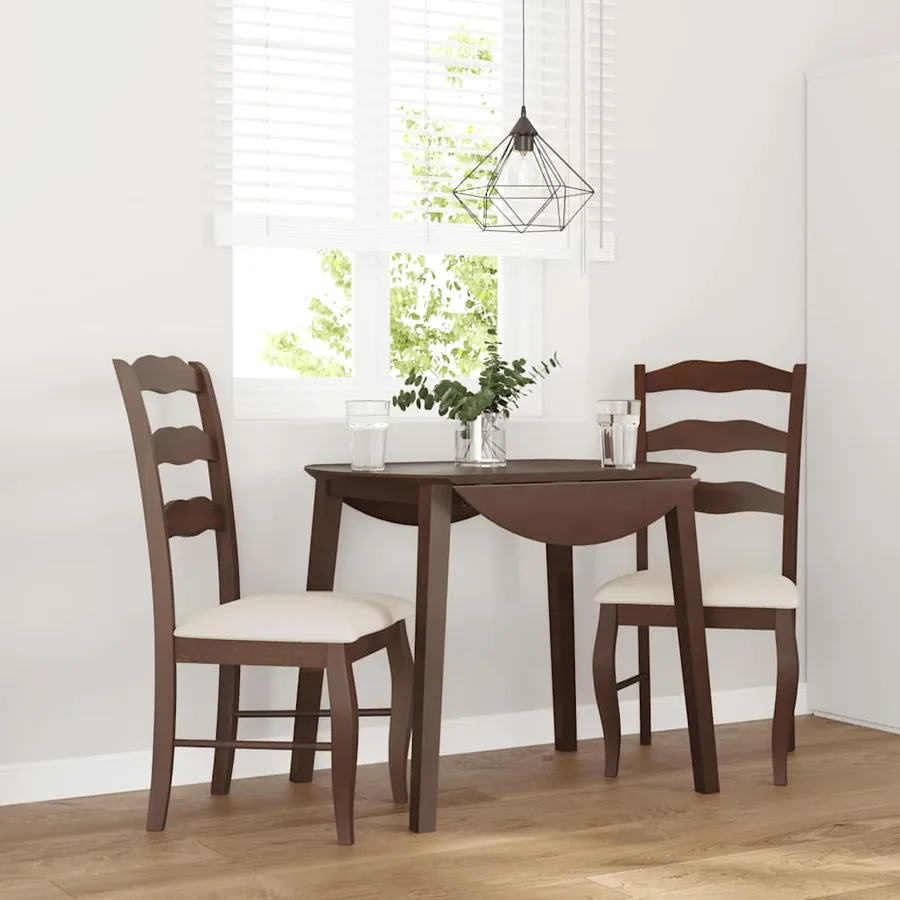 Chaises de salle à manger avec coussins (2 pcs) bois massif marron caoutchouc