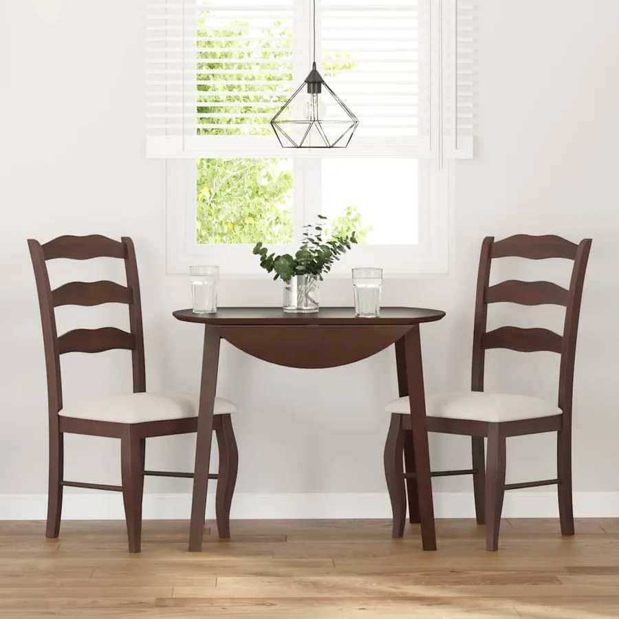 Chaises de salle à manger avec coussins (2 pcs) bois massif marron caoutchouc - 3