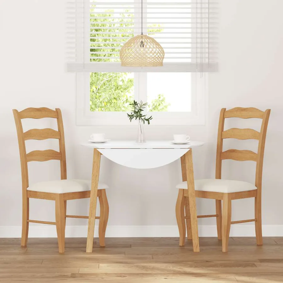 Chaises de salle à manger avec coussins (2 pcs) bois massif naturel caoutchouc - 3