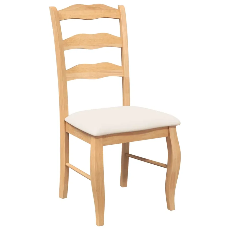 Chaises de salle à manger avec coussins (2 pcs) bois massif naturel caoutchouc - 4