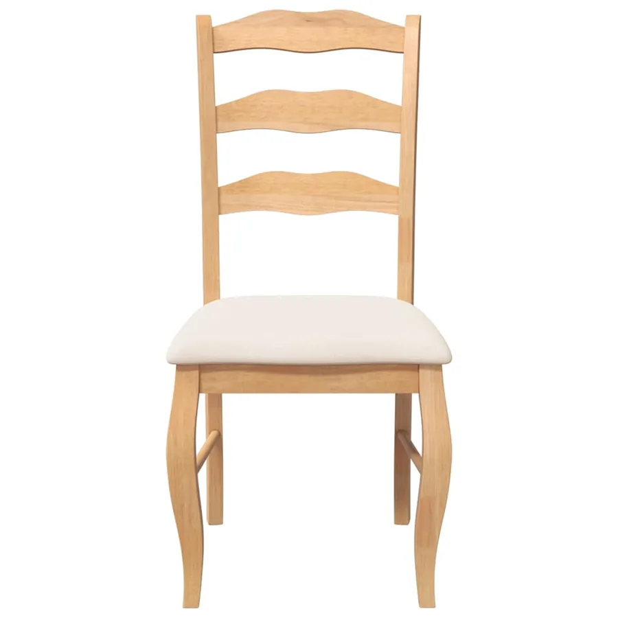Chaises de salle à manger avec coussins (2 pcs) bois massif naturel caoutchouc - 5